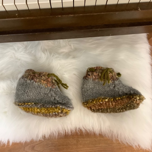 Wool Baby Booties (bottom sole measures 7”) - Picture 7 of 7